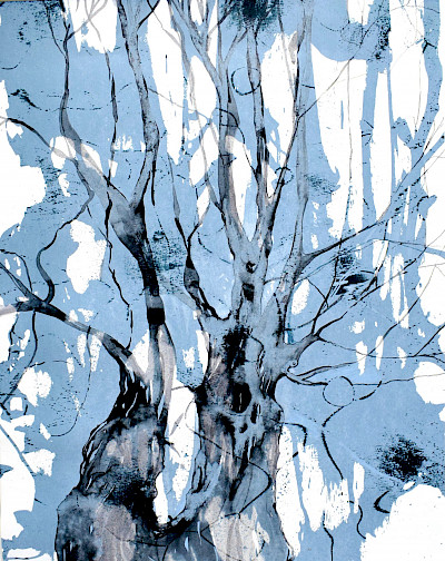 Eisbaum in Blau - 
